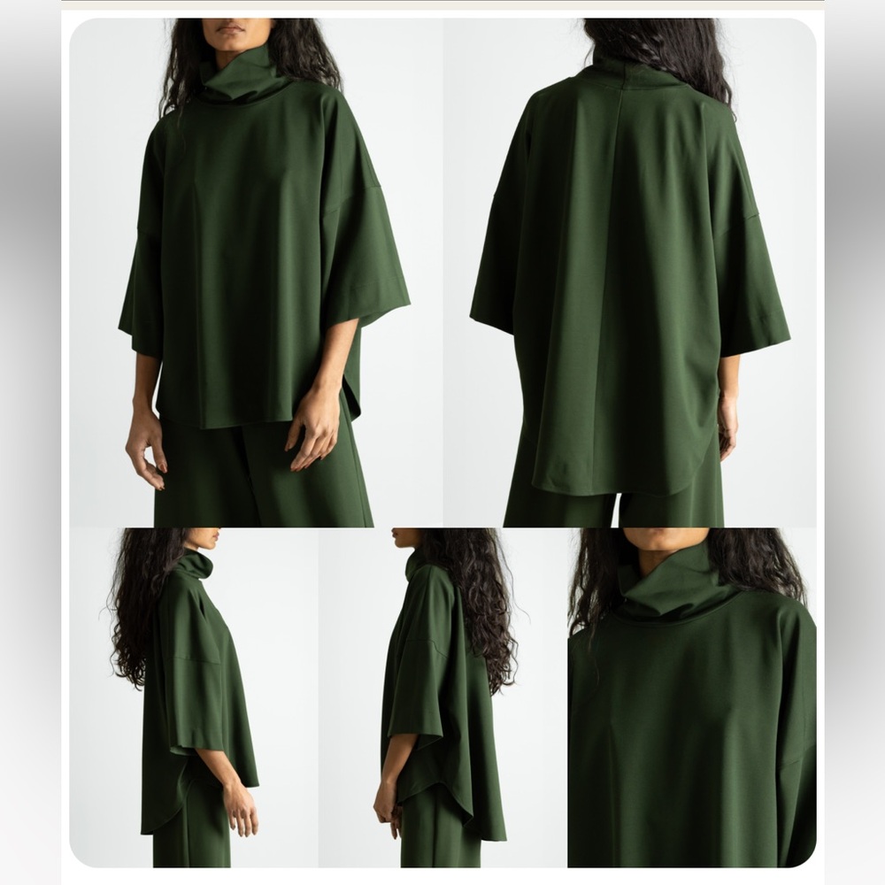 Meg Flared sleeve turtleneck- olive M/L